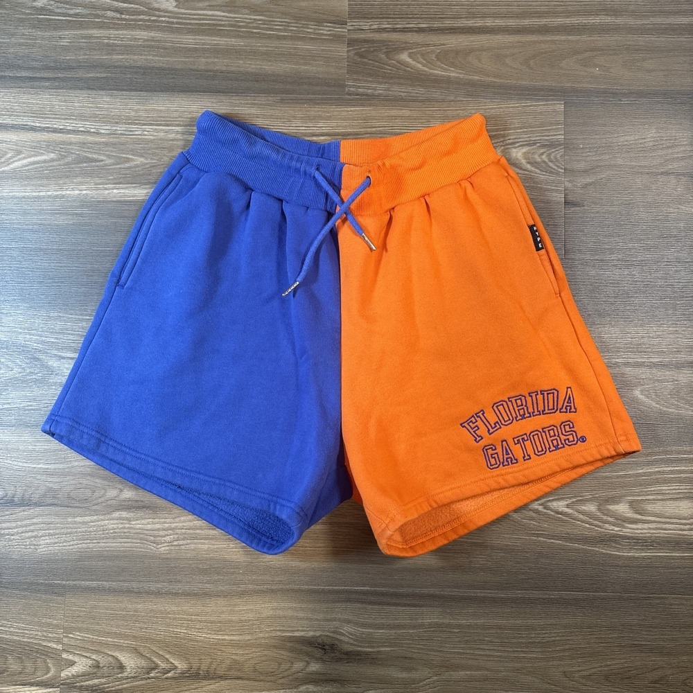Hype And Vice Florida Gators Two Tone Split Color Fleece Shorts